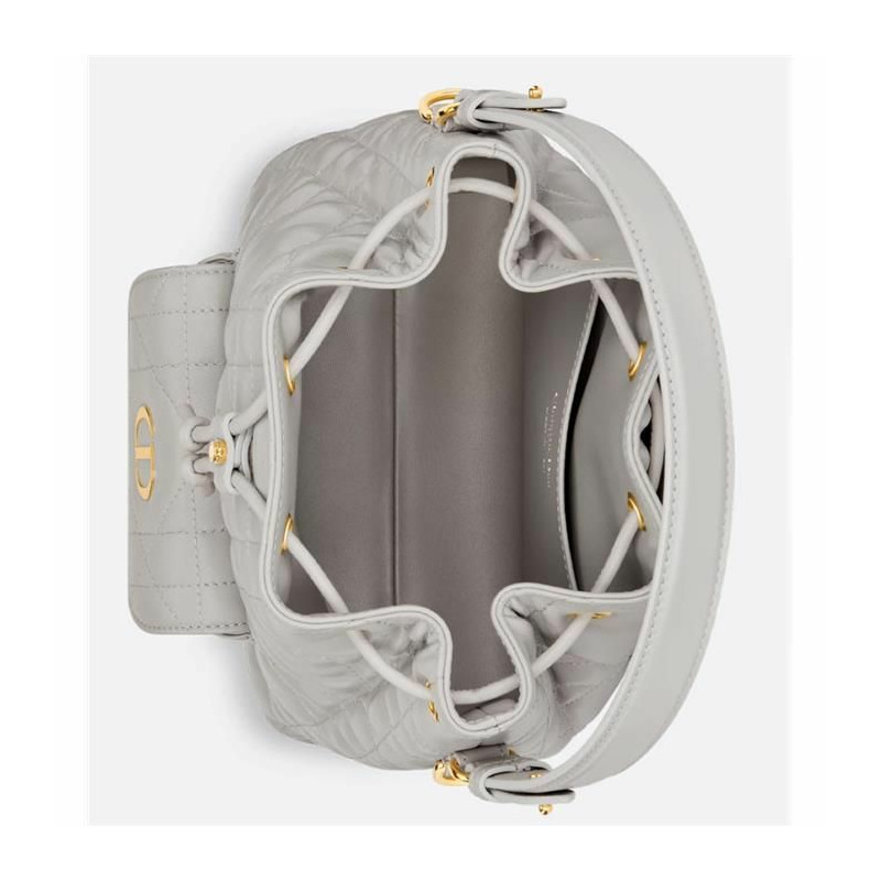 DIOR Caro 水桶包 小號 灰色 M3372UNOZ-3