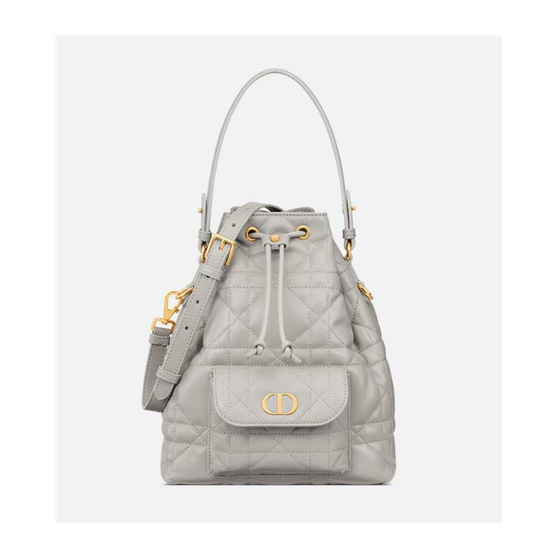 DIOR Caro 水桶包 小號 灰色 M3372UNOZ-5