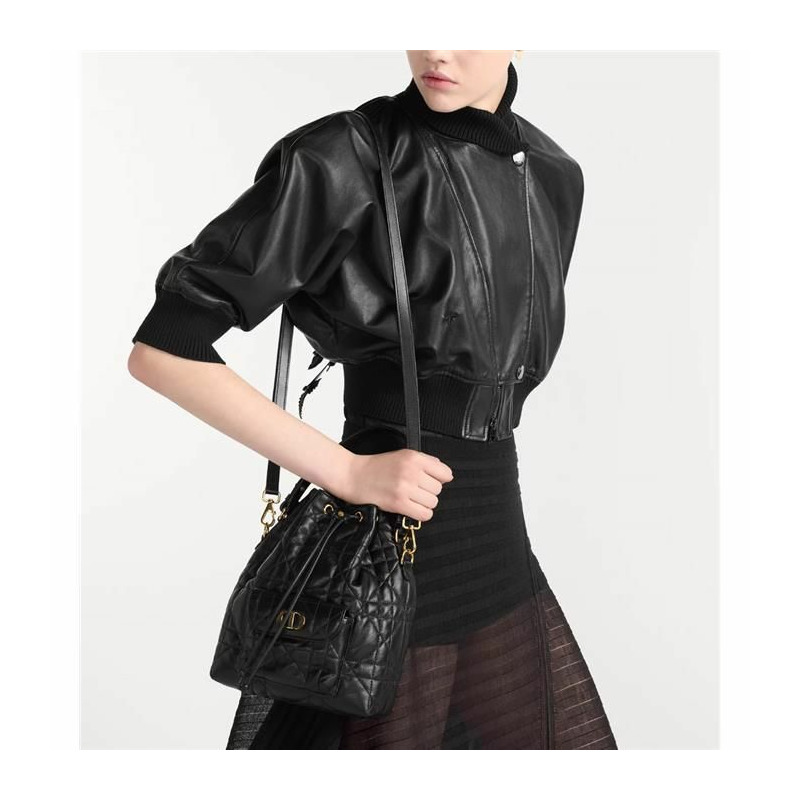 DIOR Karo 小號水桶包 黑色 M3372UNOZ_M900-6