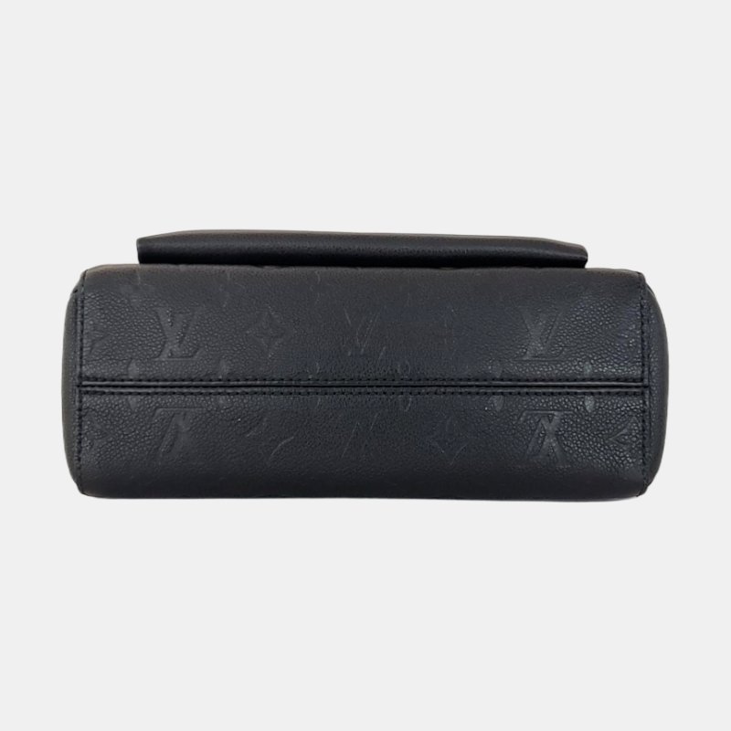 LOUIS VUITTON VAVIN 小 號黑色牛皮老花壓紋單肩包斜挎包 金色五金-5