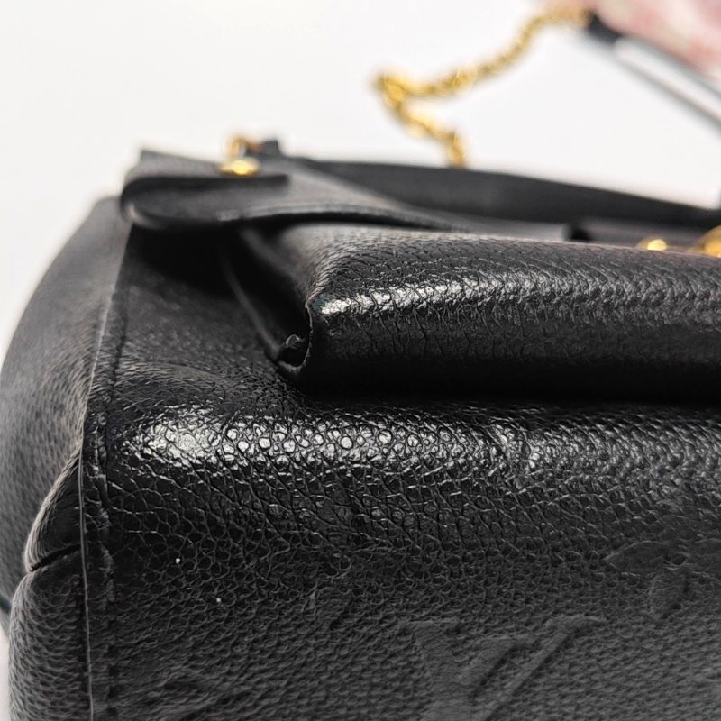 LOUIS VUITTON VAVIN 小 號黑色牛皮老花壓紋單肩包斜挎包 金色五金-10