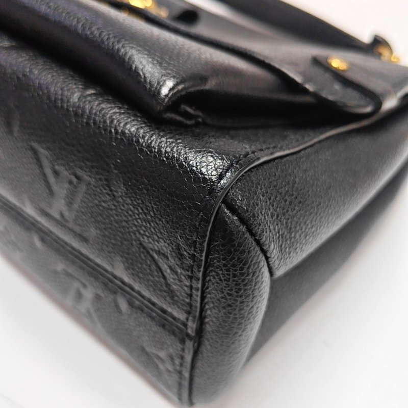 LOUIS VUITTON VAVIN 小 號黑色牛皮老花壓紋單肩包斜挎包 金色五金-11