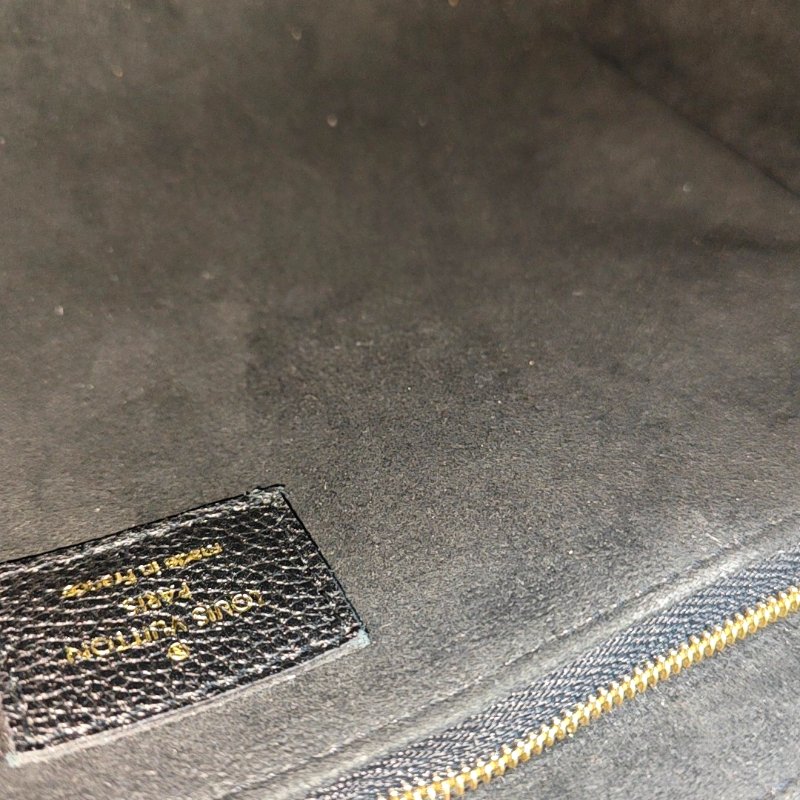 LOUIS VUITTON VAVIN 小 號黑色牛皮老花壓紋單肩包斜挎包 金色五金-13