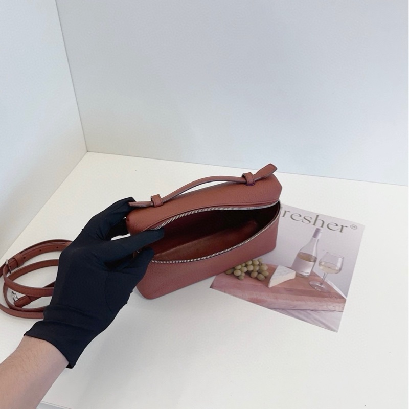 【99新🆕】LP Loro Piana Pocket L19飯盒包 🍁美拉德磚紅色 斜挎包手提包-7