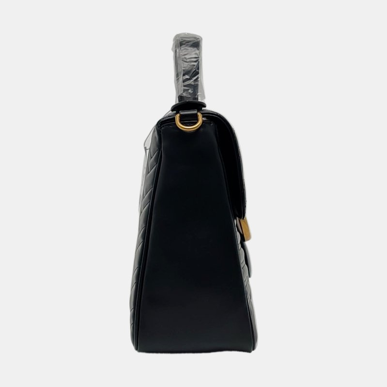 GUCCI GG Marmont 中號 黑色牛皮絎縫波浪紋單肩包斜挎包手提包 金色五金 可拆卸肩帶 9.8新-3