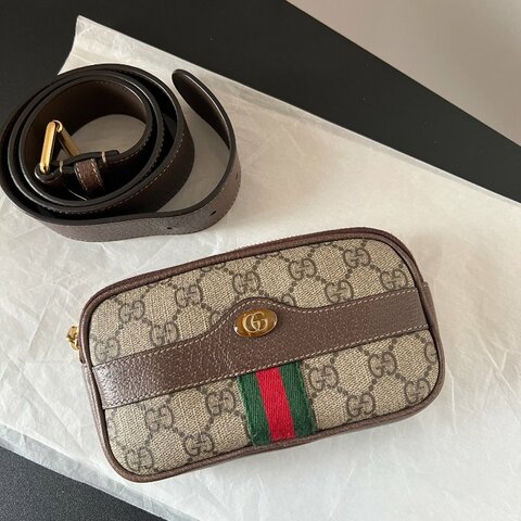 (🌷國外現貨)🏷Gucci 古馳．Ophidia 老花腰包/胸包