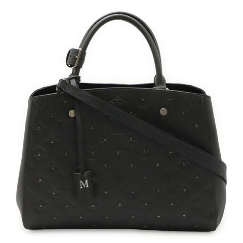 路易威登 Monogram Empreinte Montaigne MM 手提包/肩背包，黑色 (M50665)