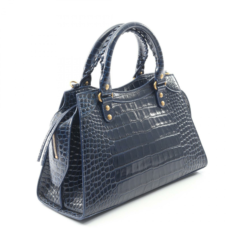 BALENCIAGA Neo Classic City 小單肩手提包 638521 皮革 藍色 二手-1