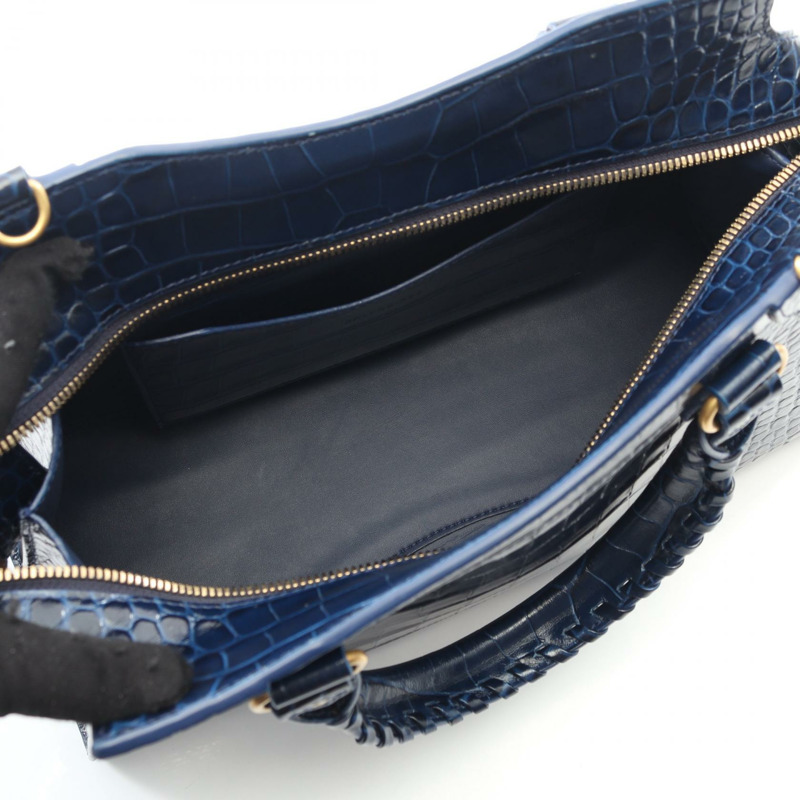 BALENCIAGA Neo Classic City 小單肩手提包 638521 皮革 藍色 二手-2