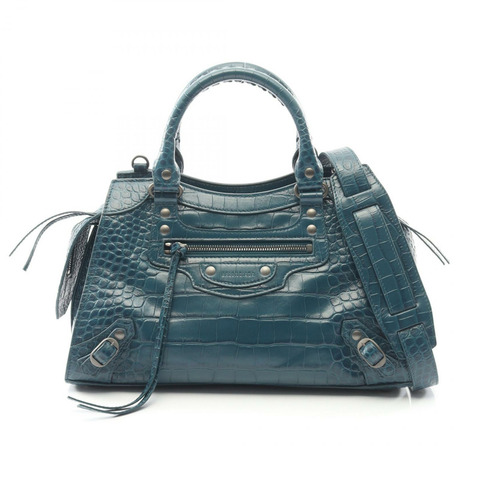 BALENCIAGA Neo Classic City 小單肩手提包 678629 皮革 綠色 二手