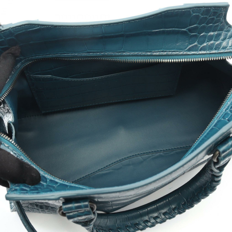 BALENCIAGA Neo Classic City 小單肩手提包 678629 皮革 綠色 二手-2