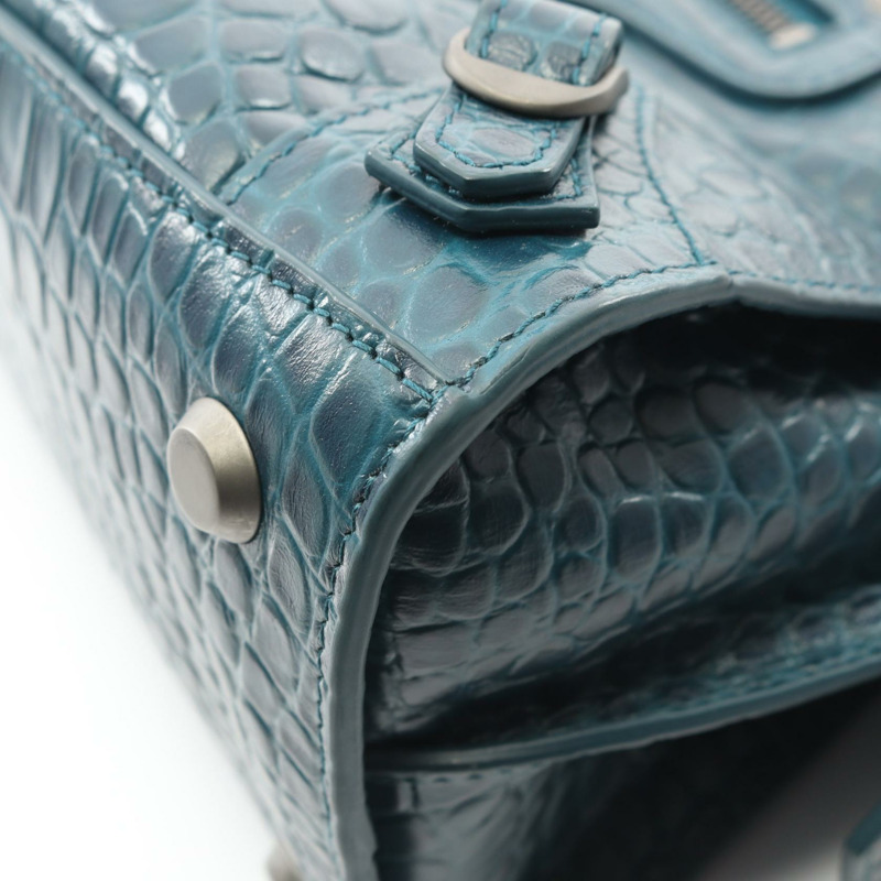 BALENCIAGA Neo Classic City 小單肩手提包 678629 皮革 綠色 二手-4