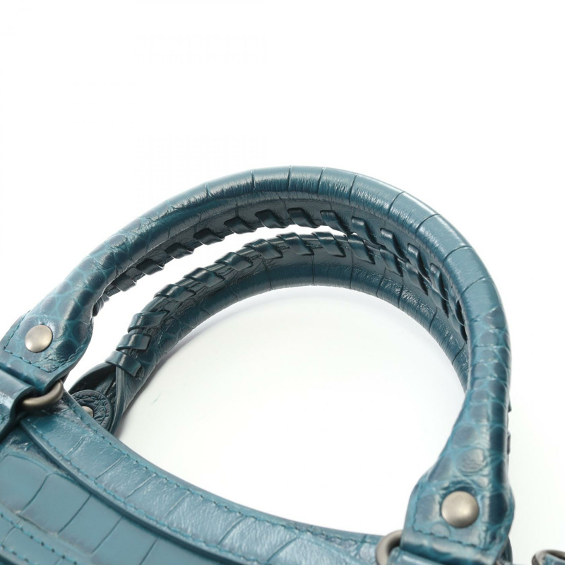 BALENCIAGA Neo Classic City 小單肩手提包 678629 皮革 綠色 二手-5