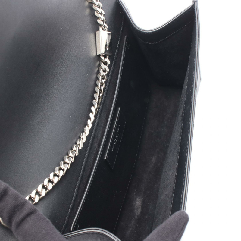 SAINT LAURENT PARIS Kate Monogram 鏈條單肩包 354119 黑色皮革 二手-2