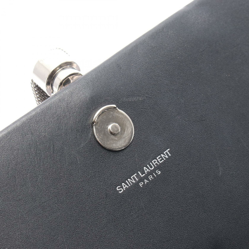 SAINT LAURENT PARIS Kate Monogram 鏈條單肩包 354119 黑色皮革 二手-5