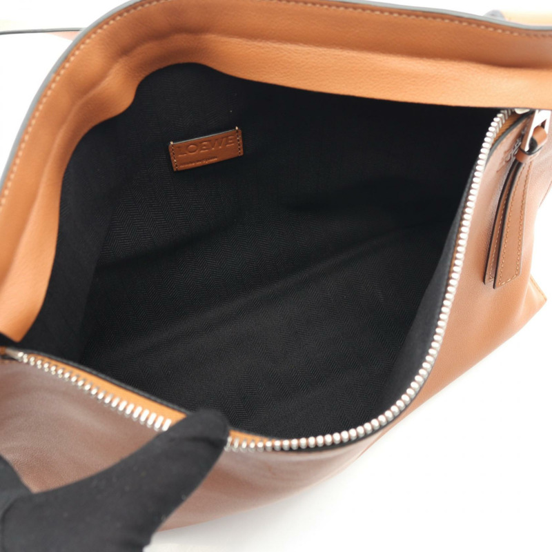 LOEWE T 字形斜背包,棕色皮革,男士二手-2