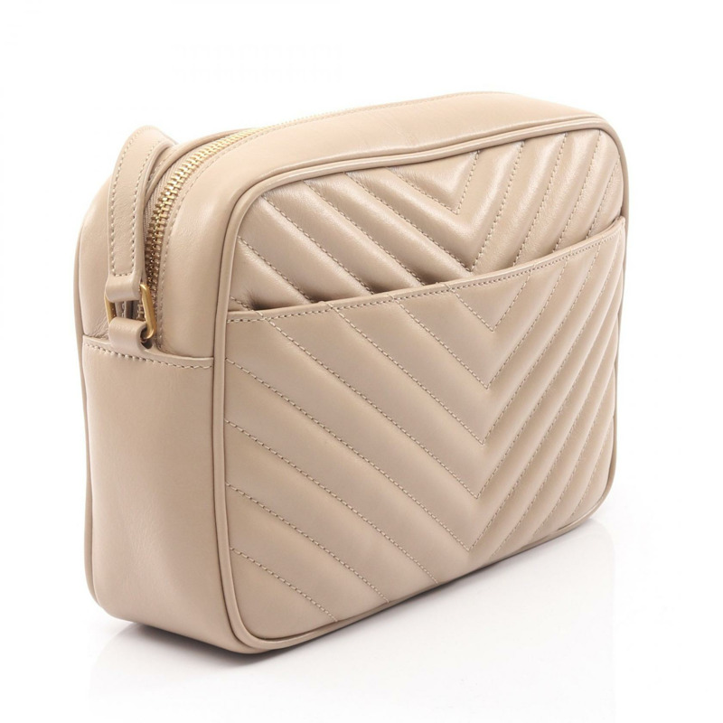 SAINT LAURENT PARIS LOU Monogram 相機肩包 761554 皮革 米色 二手-1