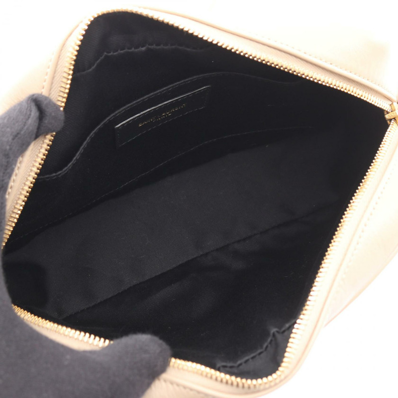 SAINT LAURENT PARIS LOU Monogram 相機肩包 761554 皮革 米色 二手-2