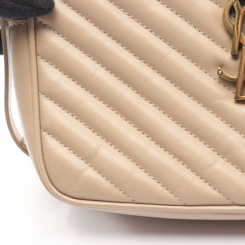 SAINT LAURENT PARIS LOU Monogram 相機肩包 761554 皮革 米色 二手-6