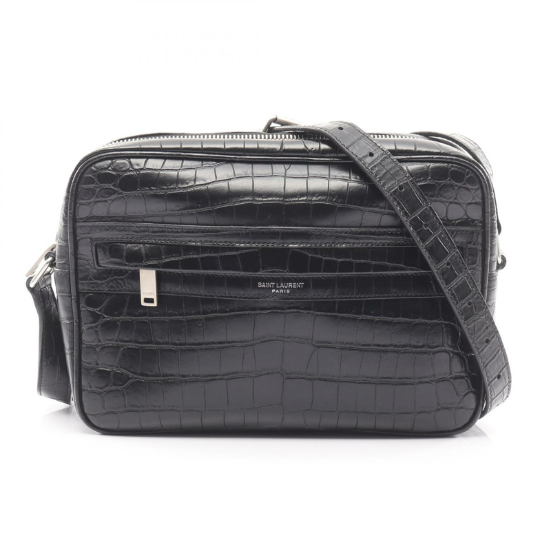 SAINT LAURENT PARIS 相機包 單肩斜背包 644276 皮革 黑色 二手-0