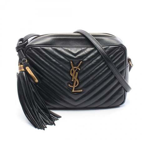 SAINT LAURENT PARIS LOU Monogram 肩背包 574494 黑色皮革 二手 女士