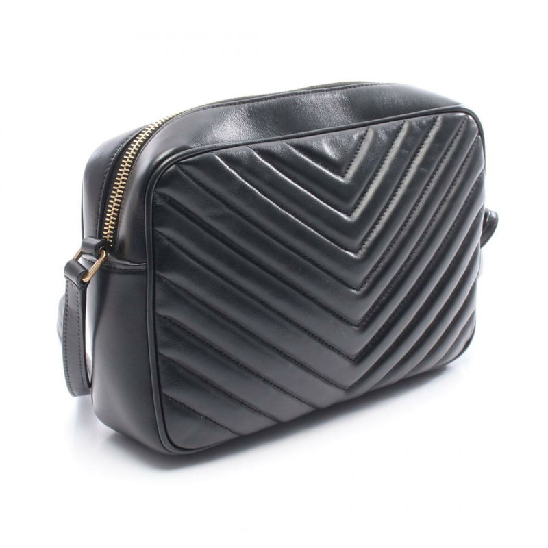 SAINT LAURENT PARIS LOU Monogram 肩背包 574494 黑色皮革 二手 女士-1