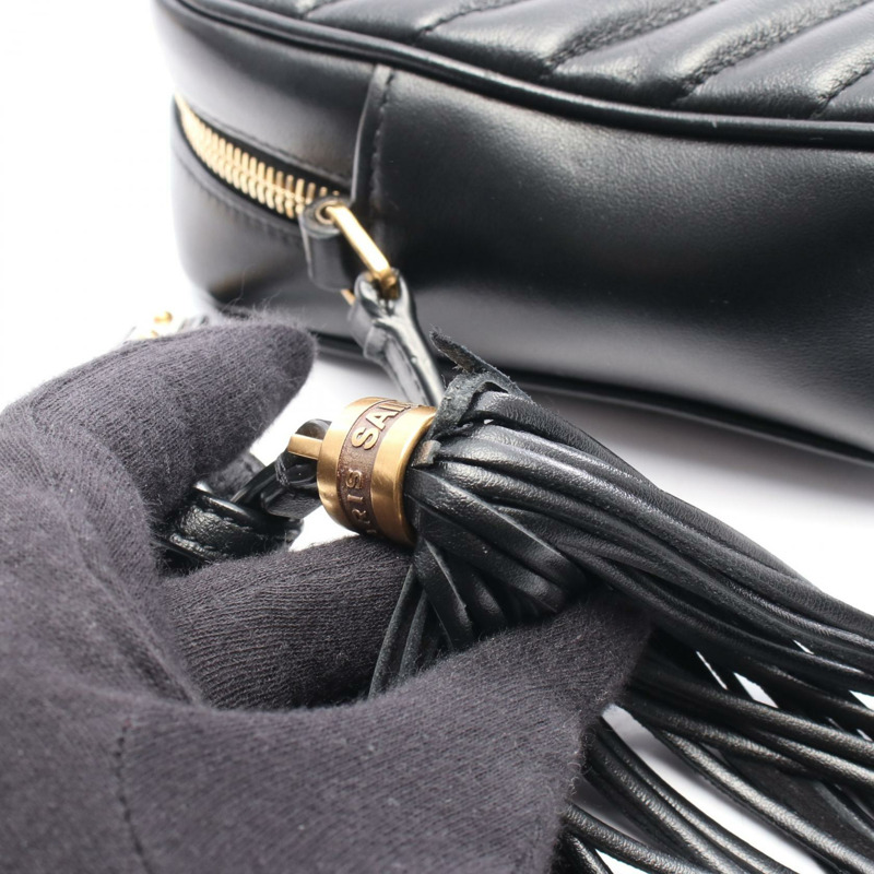 SAINT LAURENT PARIS LOU Monogram 肩背包 574494 黑色皮革 二手 女士-4