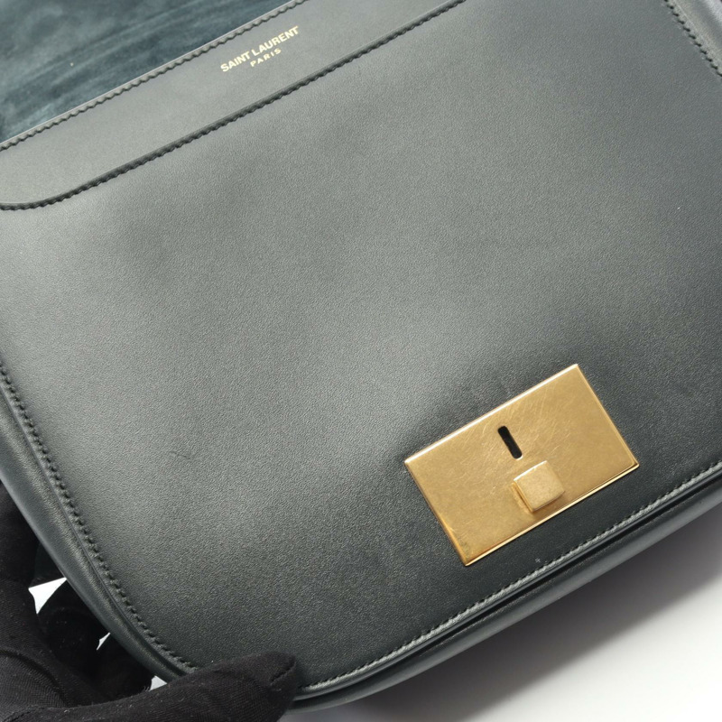 SAINT LAURENT PARIS Betty 斜背包單肩包 532985 皮革 綠色 二手 女士-6