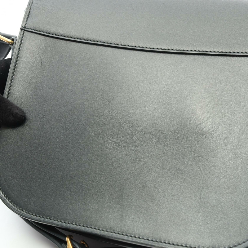 SAINT LAURENT PARIS Betty 斜背包單肩包 532985 皮革 綠色 二手 女士-7