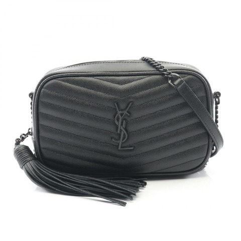 SAINT LAURENT PARIS LOU 斜背包單肩包 黑色皮革 二手 女士