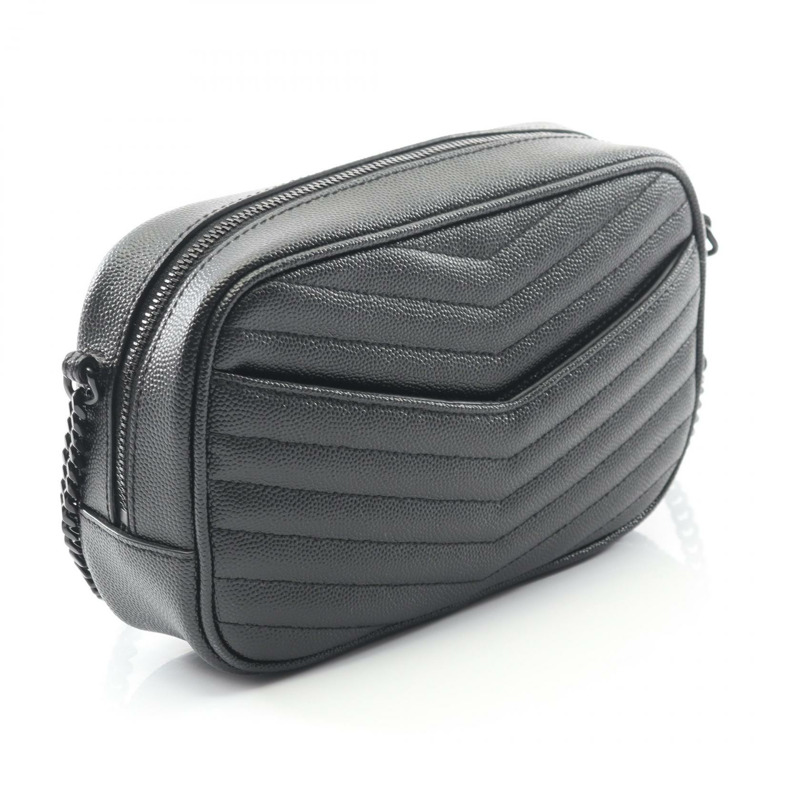 SAINT LAURENT PARIS LOU 斜背包單肩包 黑色皮革 二手 女士-1