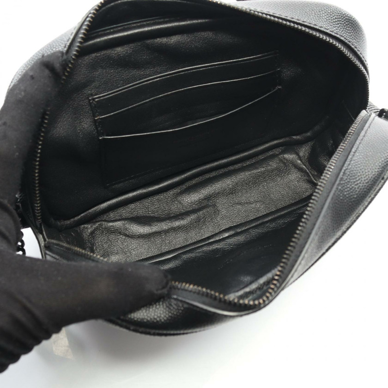 SAINT LAURENT PARIS LOU 斜背包單肩包 黑色皮革 二手 女士-2