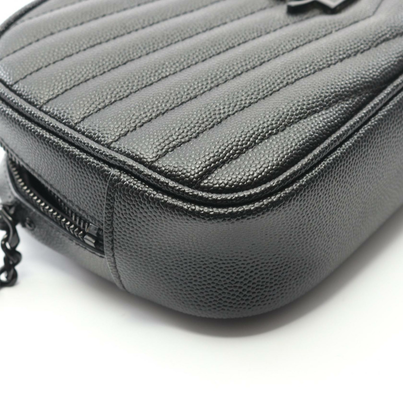 SAINT LAURENT PARIS LOU 斜背包單肩包 黑色皮革 二手 女士-4