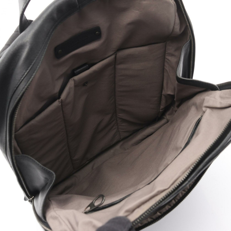 BOTTEGA VENETA Intrecciato 編織雙肩包，黑色真皮，男士二手-2