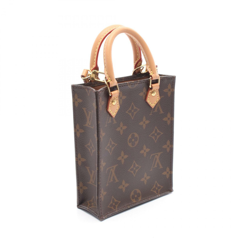 路易威登 Petit Sac Plat 單肩手提包 M69442 Monogram 帆布 棕色 二手-1