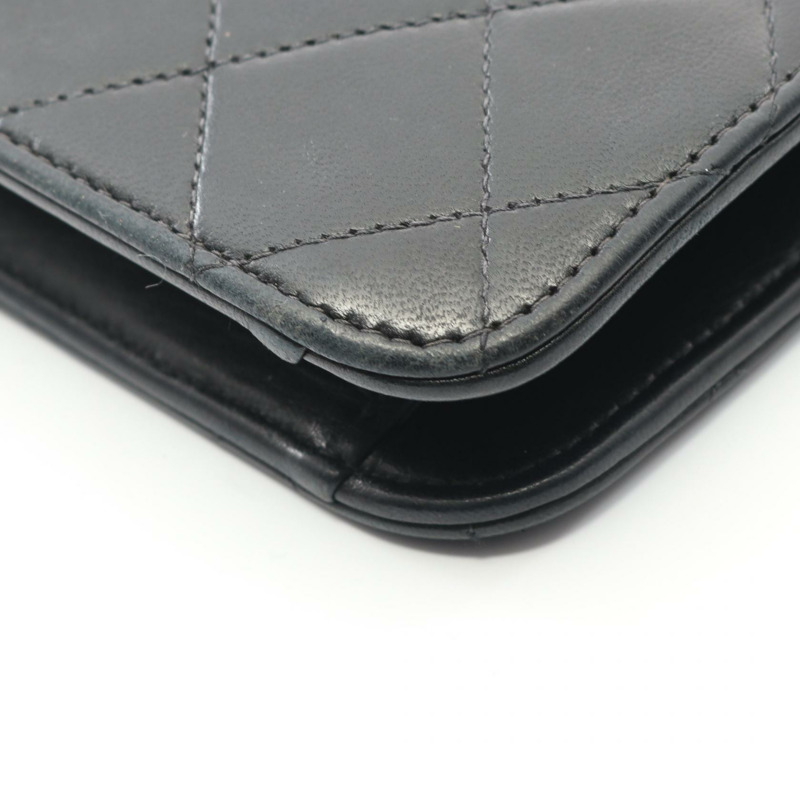 香奈兒 (CHANEL) 絎縫鏈條單肩包，羊皮材質，黑色，二手，女士款，金色五金-7