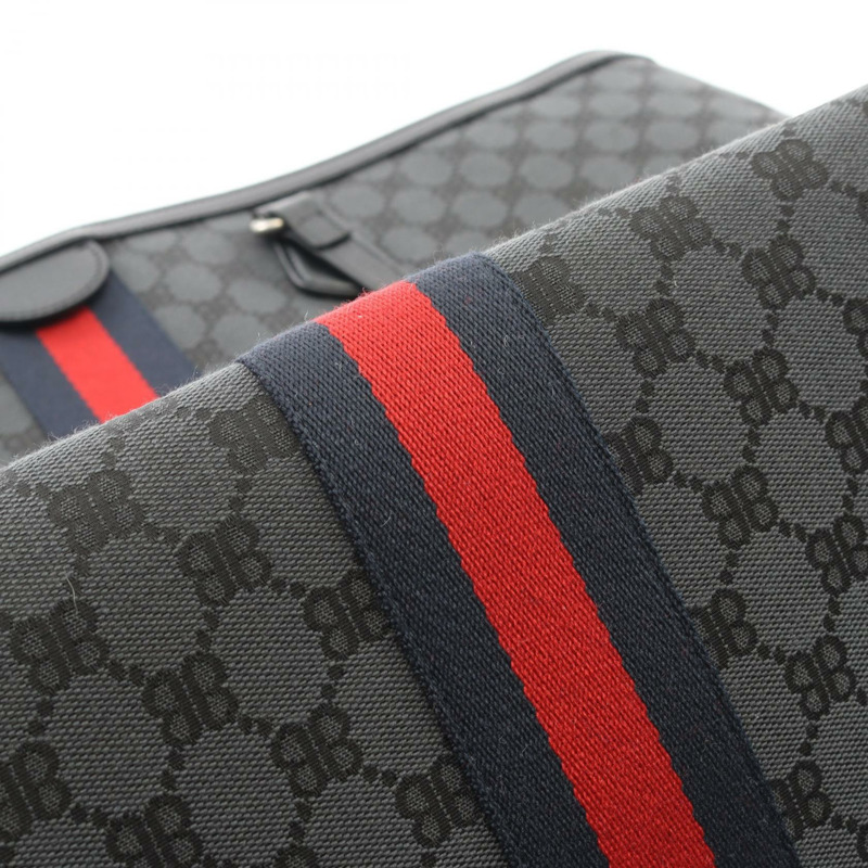 BALENCIAGA x GUCCI 大號托特包 680127 帆布皮革 黑色 紅色 二手 男士-8