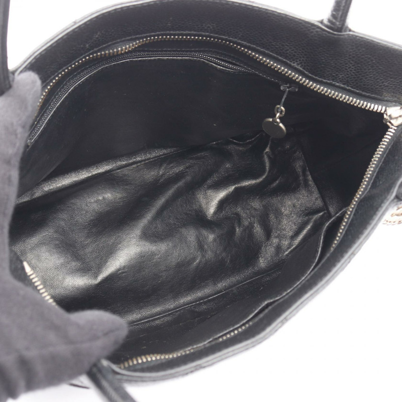 香奈兒 (CHANEL) Medallion 手提包 A01804 黑色粒面小牛皮 二手 女士 SHW CC-2