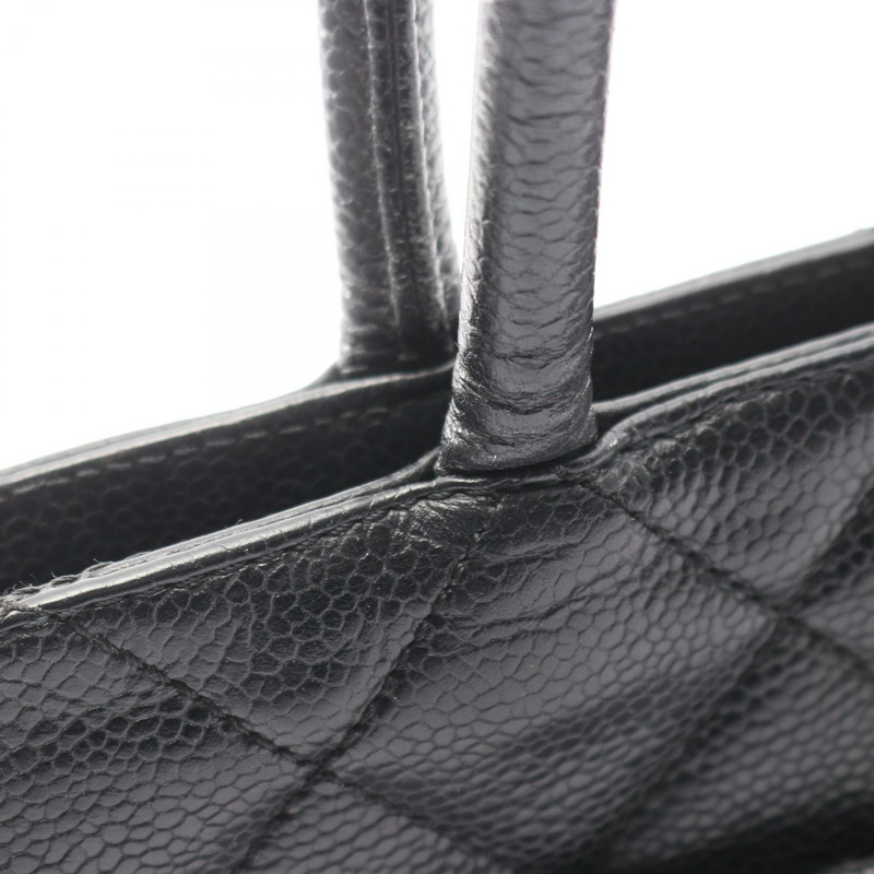 香奈兒 (CHANEL) Medallion 手提包 A01804 黑色粒面小牛皮 二手 女士 SHW CC-9