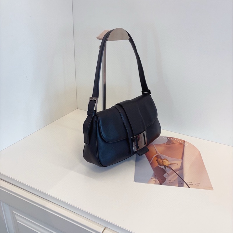 【97新🆕】Ferragamo  so black 全皮單肩hobo 法棍腋下包-2