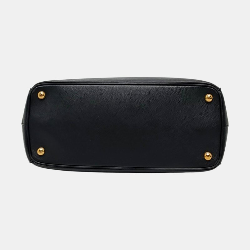 PRADA Galleria 大號 黑色牛皮徽標殺手包單肩包手提包 金色五金 可拆卸肩帶-5