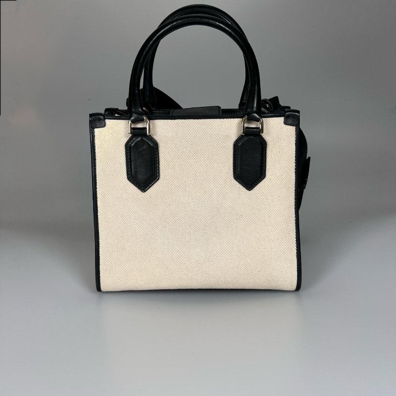 BVLGARI 金字白帆布托特包-1