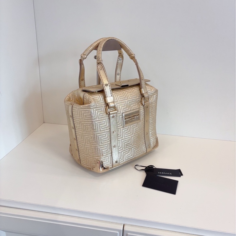 【97新🆕】VERSACE 範思哲 金色編織手提包-2