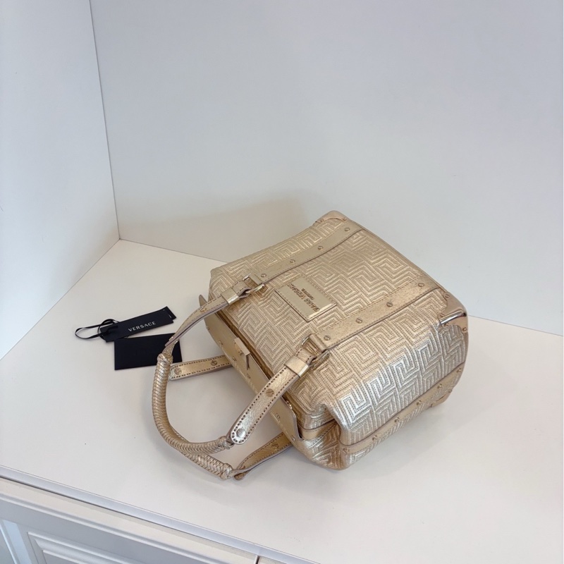 【97新🆕】VERSACE 範思哲 金色編織手提包-4