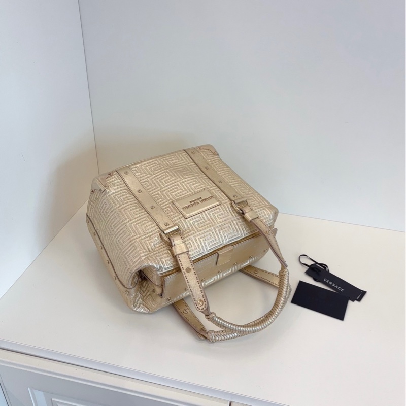 【97新🆕】VERSACE 範思哲 金色編織手提包-5