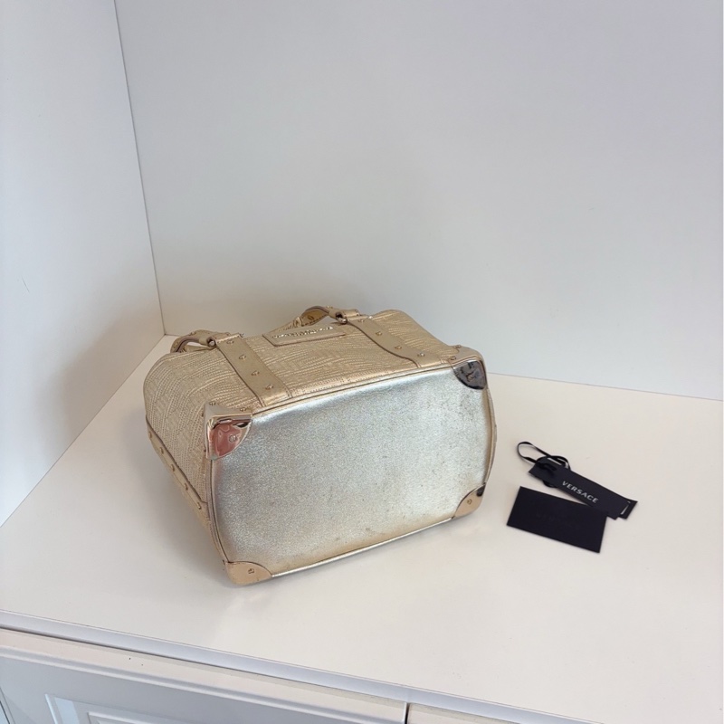 【97新🆕】VERSACE 範思哲 金色編織手提包-6