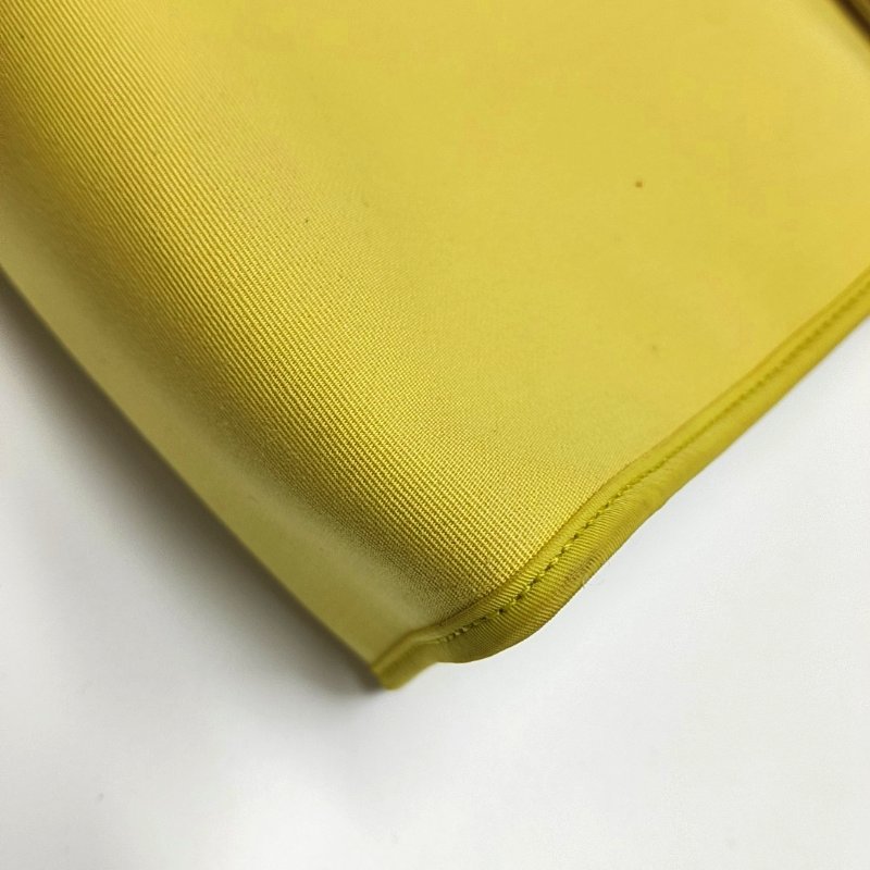 HERMES Herbag 31檸檬黃帆布單肩包手提包斜挎包銀色五金回刻子袋可拆卸肩帶-10