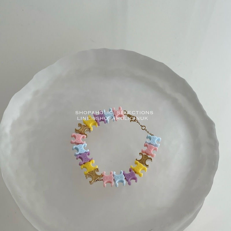 Celine糖果色凱旋門手鍊 三段調節鍊-2