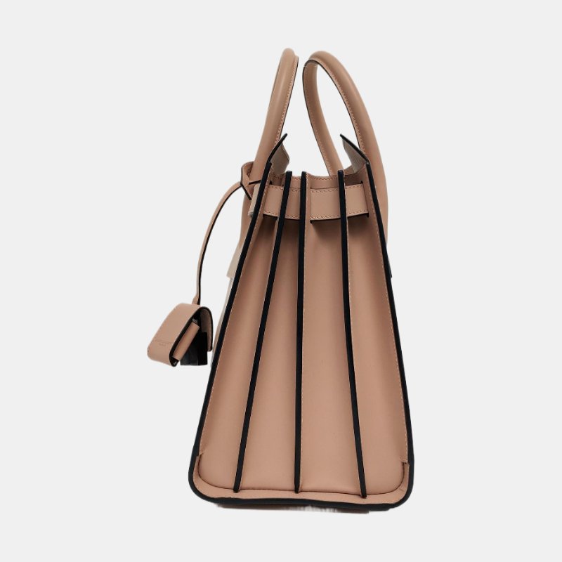 YSL SAC DE JOUR 小號 裸粉色牛皮單肩包手提包 黑色五金 子袋 可拆卸肩帶-2