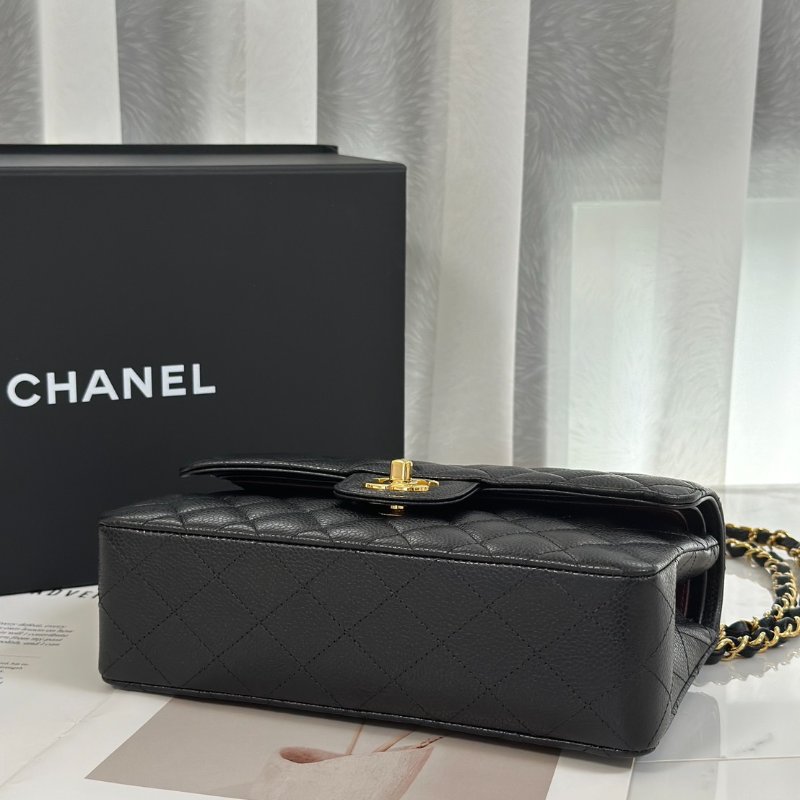 CHANEL 經典口蓋包 CF23 - 粒面牛皮黑金-5